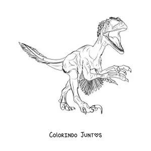 Desenho para colorir de deinonychus carnívoro