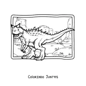 Desenho para colorir de carnotauro carnívoro realista