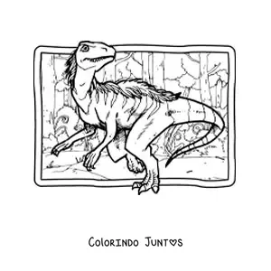Desenho para colorir de juravenator carnívoro realista