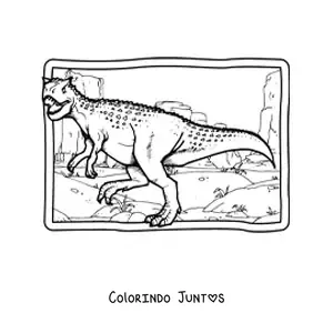 Desenho para colorir de xenotarsosaurus carnívoro realista
