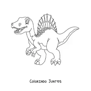 Desenho para colorir de dinossauro carnívoro animado grande