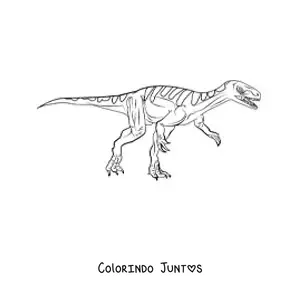 Desenho para colorir de dinossauro carnívoro realista correndo