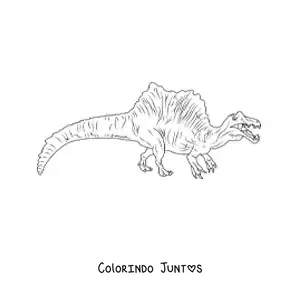 Desenho para colorir de dinossauro carnívoro quadrúpede