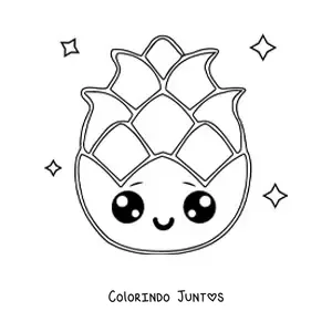 Desenho para colorir de pitaia kawaii grande