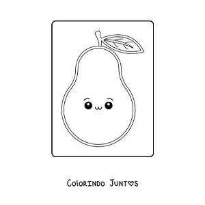 Desenho para colorir de pera kawaii fácil