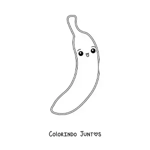 Desenho para colorir de banana kawaii fácil