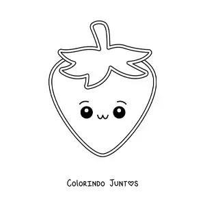 Desenho para colorir de morango kawaii fácil