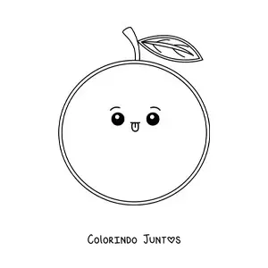 Desenho para colorir de laranja kawaii fácil