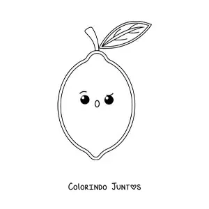 Desenho para colorir de limão kawaii fácil
