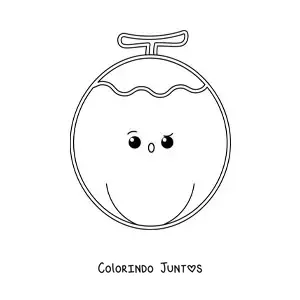 Desenho para colorir de coco kawaii fácil