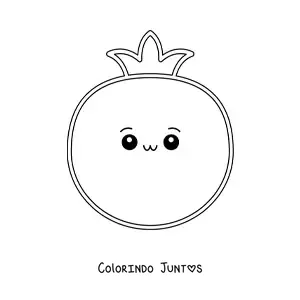 Desenho para colorir de tomate kawaii fácil