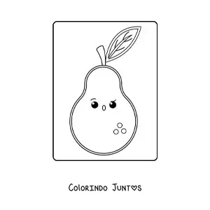 Desenho para colorir de pera kawaii fácil