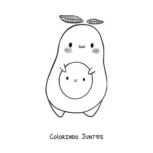 Desenho para colorir de abacate fofo animado