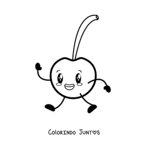 Desenho para colorir de cereja animada