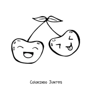 Desenho para colorir de cerejas bonitas