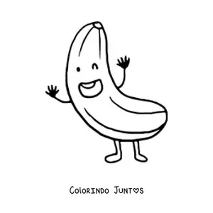 Desenho para colorir de banana animada