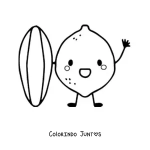 Desenho para colorir de limão animado bonito