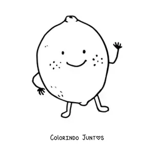 Desenho para colorir de limão animado