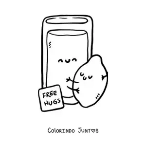 Desenho para colorir de limonada kawaii