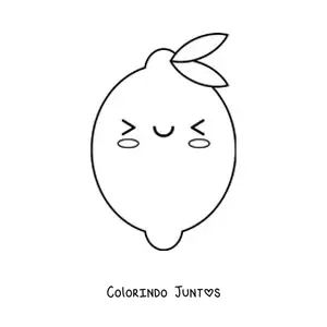 Desenho para colorir de limão kawaii