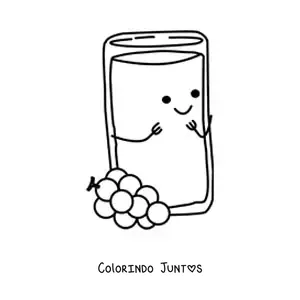 Desenho para colorir de suco de uva bonito