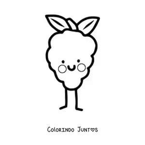 Desenho para colorir de uvas fofinhas
