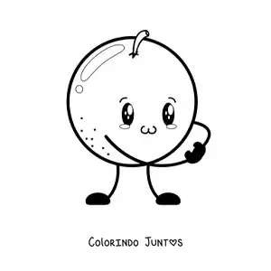 Desenho para colorir de laranja animada bonita