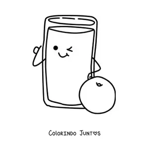 Desenho para colorir de suco de laranja kawaii