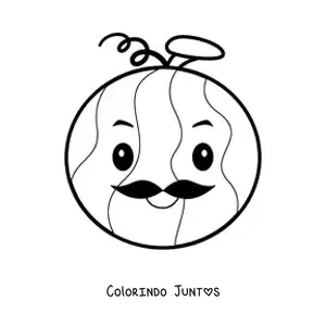 Desenho para colorir de melancia animada bonita