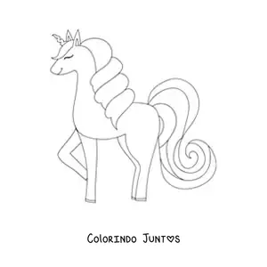 Desenho para colorir de unicórnio kawaii grande