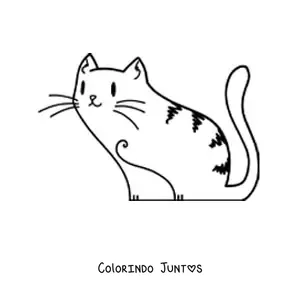 Desenho para colorir de gato kawaii