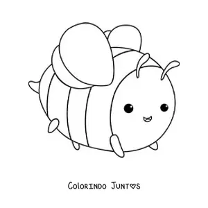 Desenho para colorir de abelha kawaii grande