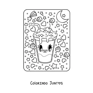 Desenho para colorir de milk-shake kawaii grande