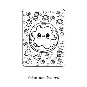 Desenho para colorir de panqueca com geleia kawaii