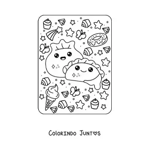 Desenho para colorir de massa kawaii