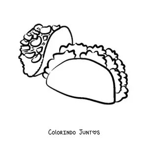 Desenho para colorir de dois tacos