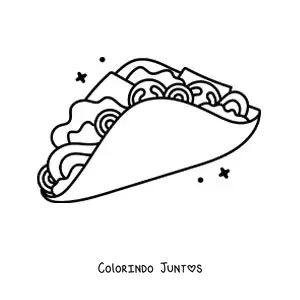 Desenho para colorir de um taco
