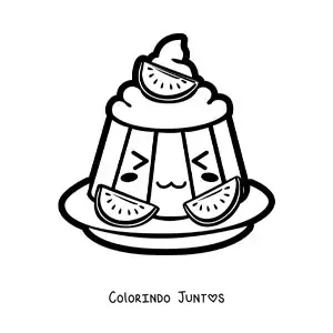 Desenho para colorir de gelatina kawaii
