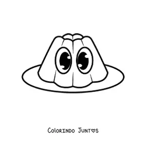 Desenho para colorir de gelatina kawaii com frutas