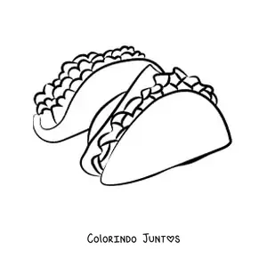 Desenho para colorir de dois tacos