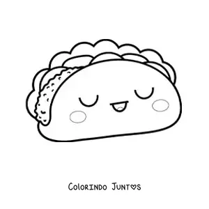 Desenho para colorir de taco kawaii