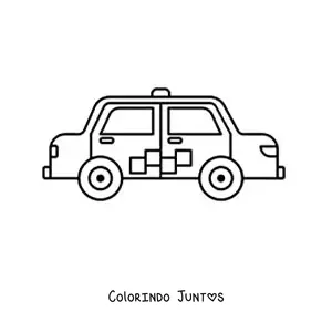 Desenho para colorir de um táxi