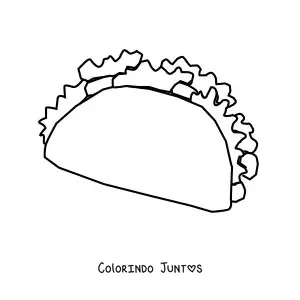 Desenho para colorir de um taco