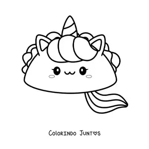 Desenho para colorir de taco unicórnio kawaii