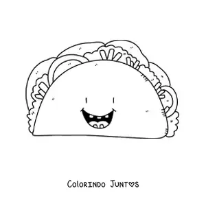 Desenho para colorir de um taco animado