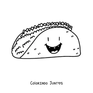 Desenho para colorir de um taco animado