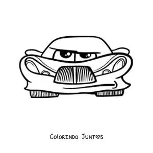 Desenho para colorir de carro animado kawaii de frente