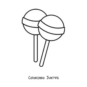 Desenho para colorir de dois pirulitos