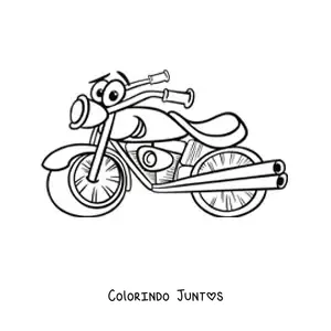 Desenho para colorir de moto animada