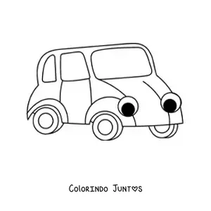 Desenho para colorir de carro kawaii facil